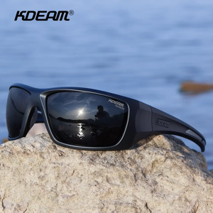 KDEAM-Lunettes de soleil de cyclisme polarisées pour hommes, grande élasticité, matériau TR90,