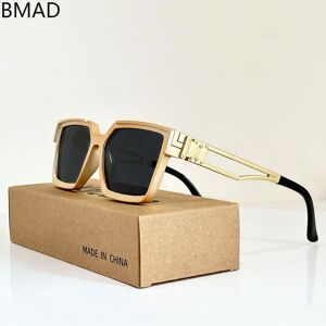 BMAD Lunettes de soleil carrées vintage pour hommes, lunettes de soleil de créateur, lunettes de vacances