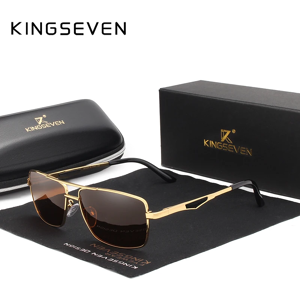 KINGSEVEN-Lunettes de soleil polarisées pour hommes, lunettes de soleil carrées pour la conduite,