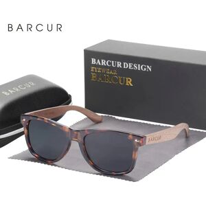 BARCUR Naturel En Bois Lunettes De Soleil Polarisées Hommes Lunettes de Soleil Noir Noyer Lunettes
