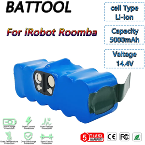 powtree Battool 14.4V 5000Mah batterie d'aspirateur pour Irobot Roomba 500 600 700 800 900 série 14.4 V 620