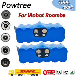 powtree Batterie Ion Eddie pour aspirateur iRobot Roomba, 5000mAh, 14.4V, séries 500, 600, 700, 800, 510,