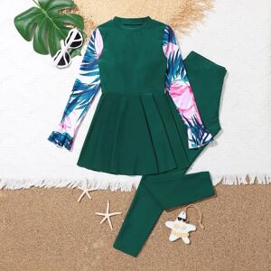 Aucun Maillot de bain Burkini islamique à manches longues pour enfants, haut à couverture complète, jupe