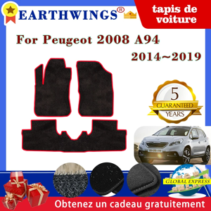 Aucun Tapis de sol de voiture pour Peugeot 2008 A94 2014 ~ 2019 2016 tapis panneau repose-pieds couverture