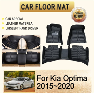 Aucun Tapis de sol de voiture en cuir avec coussinets, tapis de pied, couvertures LHD, accessoires