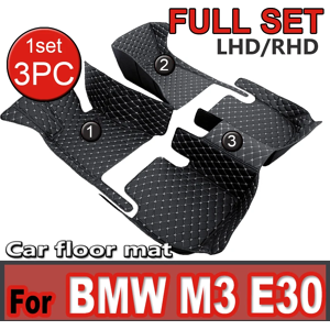 Aucun Tapis de sol de voiture pour BMW M3 E30 1986 ~ 1971 5 sièges coupé tapis de sol en cuir couverture