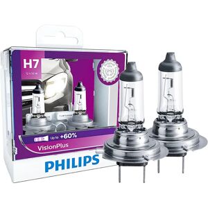 Philips H7 VisionPlus 12V 55W PX26d phare de voiture halogène VP + 60% lampes automobiles lumineuses lumière originale nouvelles ampoules 12972VPS2, 2X