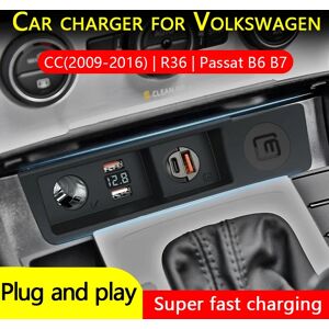LOYEUANR chargeur de voiture pour Volkswagen Passat B6 B7 CC R36 allume-cigare séparateur USB charge