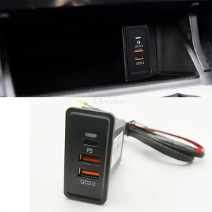 Aucun Chargeur de voiture double USB 12V/24V QC3.0, adaptateur de chargeur rapide pour téléphone de