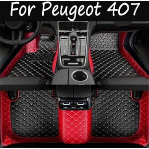 Aucun Tapis de sol de voiture automobile personnalisé pour Peugeot 407 2004 2005 2006 2007 2008, tapis de voiture de luxe en cuir pour hommes et femmes, couverture complète
