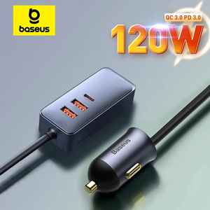Baseus 120W séparateur allume-cigare de voiture QC 3.0 PD 3.0 chargeur de voiture USB PD 20W charge