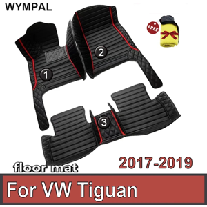 WEIDENG Tapis de sol de voiture pour VW VW Tiguan 5N 2017 2018 2019, coussinets de pied automobiles