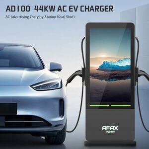 AFAX POWER Station de recharge de chargeur ca 44Kw modèle Ad100 avec écran publicitaire de 55 pouces chargeur de voiture électrique Type 2 contrôle de flotteur avec chargeur Ocpp 2.0 châssis de voiture