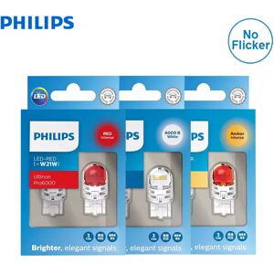 Philips Ultinon Pro6000 LED W21W WY21W 7440 T20 blanc rouge ambre un Contact voiture feux de recul brouillard clignotant pas de Flash