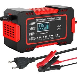 EAFC Chargeur de batterie de voiture 12V 6A, écran tactile, réparation d'impulsions, LCD, charge rapide, écran LCD numérique au plomb sec et humide