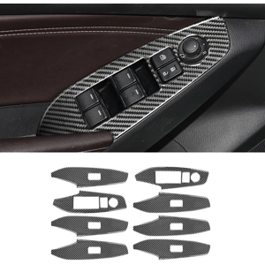 Aucun Pour Mazda 3 Axela 2014-2019 panneau de commande de fenêtre décor couverture en Fiber de carbone
