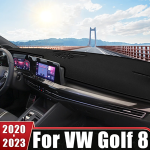 YaLumei Tapis de couverture de tableau de bord de voiture, Anti-UV, antidérapant, pour Volkswagen VW Golf 8