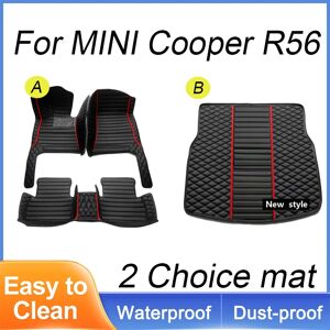 Aucun Tapis de sol en cuir automobile personnalisé pour MINI Cooper R56, tapis de voiture de luxe pour hommes et femmes, couverture complète, 2007, 2008, 2009, 2010