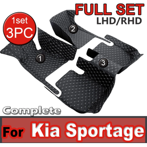 WEIDENG Tapis de sol en cuir imperméable pour Kia Sportage, QL MK4, 2017 ~ 2022, tapis de protection,