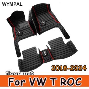 Aucun Tapis de sol de voiture en cuir, pour VW T ROC 2018 2019 2020 2021 2022 2023 2024, accessoires