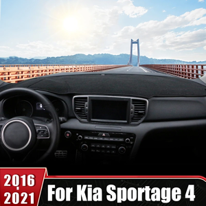 YaLumei Tapis de couverture de tableau de bord de voiture, antidérapant, pour Kia Sportage 4 QL 2016 2017