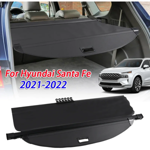 Aucun Couverture de coffre rétractable noire, pare-soleil de sécurité pour Hyundai Santa Fe 2021-2022