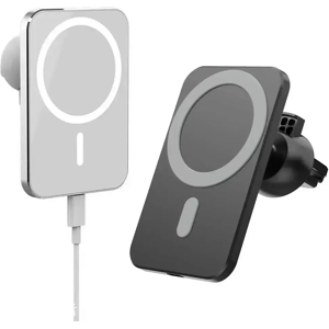 Aucun Chargeur de voiture Qi 15W Type C pour téléphone portable, chargeur sans fil Magsafing, support