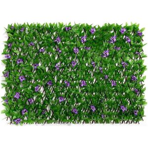 Aucun Haie artificielle, fausse feuille murale, plante de haie verte, écran de clôture de confidentialité pour la maison, jardin extérieur, décoration de balcon