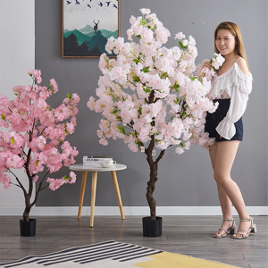 Aucun Arbre à fleurs de cerisier artificiel, plante verte sur pied, plante en pot, décoration intérieure,