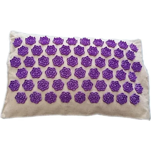 HANRIVER Coussin d'acupuncture lotus en coton et lin, coussin assorti pour tapis de Yoga, oreiller de massage
