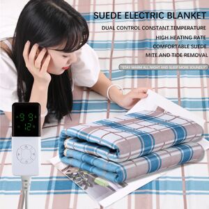 Aucun Couverture chauffante électrique en flanelle, Thermostat automatique, Double corps, matelas de lit, tapis chauffant électrique, EU 220V