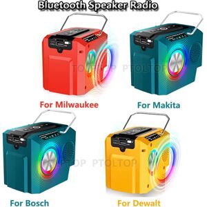 Aucun Haut-parleur Bluetooth pour Makita/Dewalt/Milwaukee/Bosch, lecteur de batterie Li-ion 18-20V, haut-parleur avec Port de sortie USB type-c