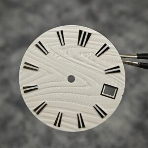 MDNEN Cadran de montre lumineux vert 28.5mm, Texture bois, cadrans de montre, accessoires de remplacement
