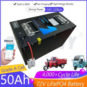 SEENRUY Batterie Lithium fer LiFePo4 72V 50ah, Bluetooth BMS APP pour moto électrique 5000W, chariot élévateur, grue, camion + chargeur