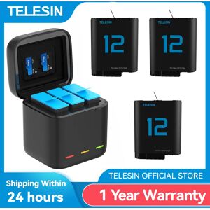 TELESIN-Batterie pour GoPro Fore12, 11, 10, 9, 1750 mAh, Boîtier de Chargeur Rapide à 3 Voies,