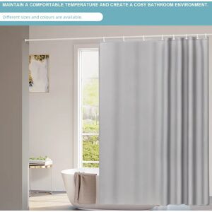 Aucun Rideau de bain imperméable gris, rideau de douche Anti-moisissure, baignoire antibactérienne, tissu en Polyester, couverture de bain lavable, œillets