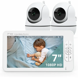 BABYSTAR(电子) Babystar 7 "HD moniteur vidéo à écran divisé sans WiFi, moniteur de caméra pour bébé, anti-piratage,