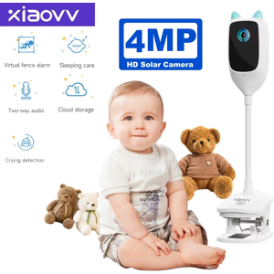 xiao vv Moniteur de bébé à vision nocturne en couleur, caméra réseau rotative à 360 degrés, haute