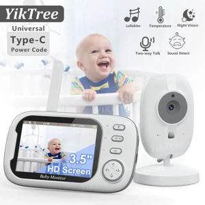 yiktree Moniteur vidéo sans fil pour bébé, 3.5 pouces, Audio bidirectionnel, caméra de sécurité pour nounou,