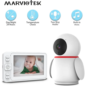 MARVIOTEK Mini caméra de surveillance électronique sans fil pour bébé, moniteur, enregistreur vidéo, alarme de