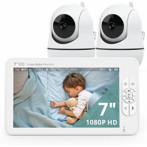 BABYSTAR(电子) Babystar 7 "HD moniteur vidéo à écran divisé sans WiFi, moniteur de caméra pour bébé, anti-piratage,