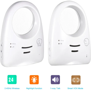 docooler Moniteur de bébé audio numérique sans fil portable, conversation à sens unique, détecteur de pleurs