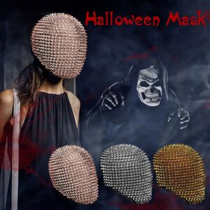 Aucun Masque d'Halloween à pointes cloutées, couverture complète du visage, drôle, casque complet, accessoires de cosplay, masque de danse en boîte de nuit
