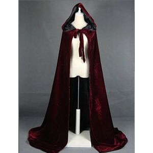 Aucun Cape à capuche longue Cape en velours Robe vert noir rouge Halloween carnaval pourim manteaux sorcière médiévale Wicca Vampire Costume pour adulte