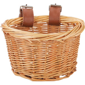 Aucun Panier de vélo pour enfants, paniers de vélo en osier en forme de D, panier de rangement avant pour