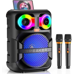 Haut-parleur de karaoké Jyx, machine de karaoké domestique avec 2 microphones, haut-parleur Bluetooth portable avec lumière de fête LED, T28-T