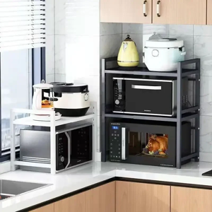 Aucun Support de four à micro-ondes domestique, étagère T1, seau de cuisine, 2 couches de stockage