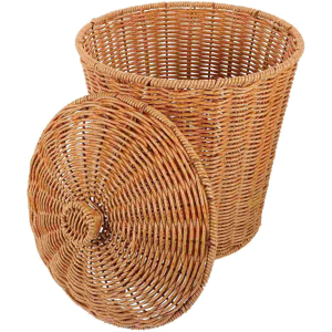 Aucun Couvercle poubelle panier à linge en osier vêtements à main paniers de rangement de chambre articles