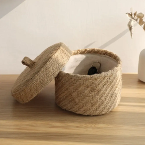Aucun Boîtes de Pot de fleur en jonc de mer en osier, paniers de rangement d'articles divers avec