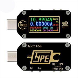 TELEHILL RD TC66/TC66C type-c PD déclencheur numérique tension ampèremètre capacité multimètre 2 voies mesure chargeur batterie USB testeur
